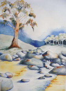 Painting of Tree and river